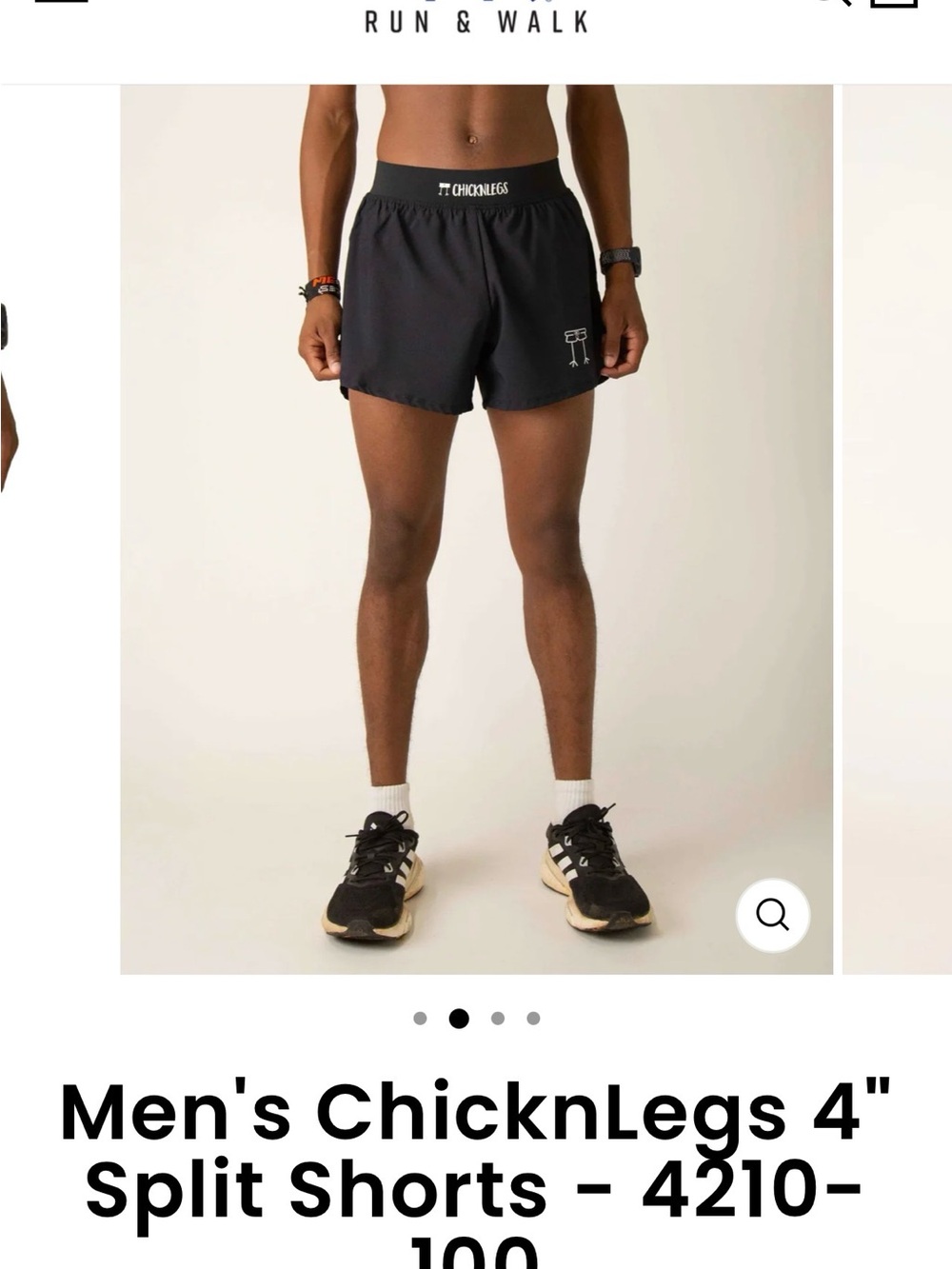 Chicknlegs NWT 4" Split Running Shorts in Black